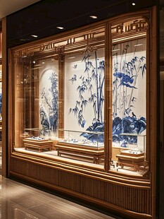 中式典雅珠宝店橱窗展示