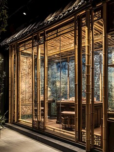 中式雅致茶室室内景致