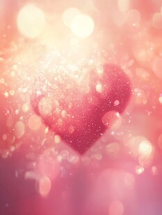 梦幻爱心光斑浪漫背景图
