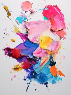 色彩斑斓的抽象颜料飞溅