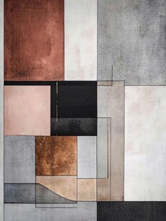 几何色块拼接抽象装饰画