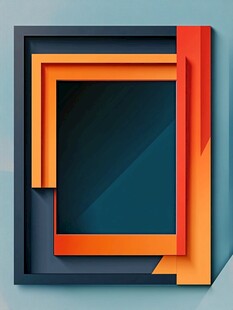 多彩立体相框抽象艺术图