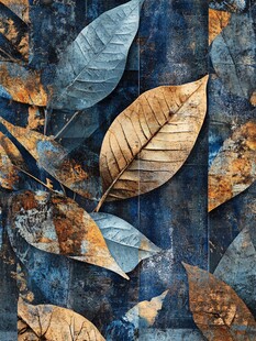 复古风枯叶纹理艺术背景