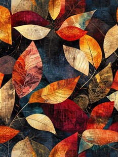 秋季落叶艺术图案纹理
