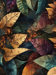 多彩秋叶纹理图案背景