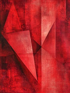 红色几何抽象艺术背景图
