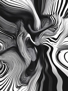 黑白线条抽象动感艺术图