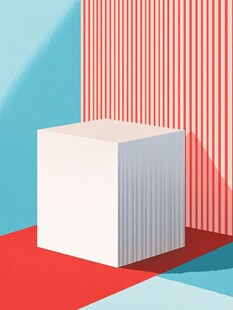 简约几何立方体场景展示