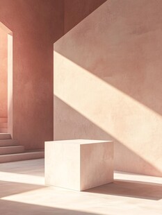 光影下的简约几何空间