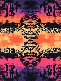 梦幻渐变豹纹对称艺术图案