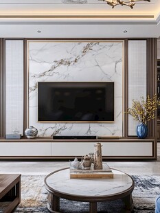 现代中式风客厅电视背景墙
