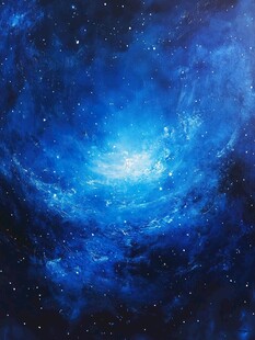 梦幻蓝色星空宇宙图景