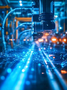 智能工业机械臂工作场景