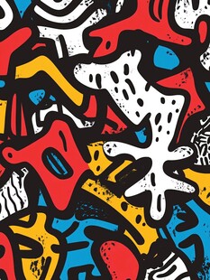 抽象涂鸦风几何图案背景
