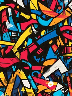 多彩抽象涂鸦艺术图案