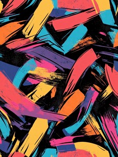 多彩笔触抽象艺术图案