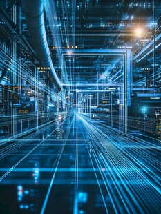 未来科技感的虚拟城市景观