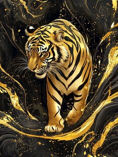 金虎踏墨韵 王者显风华