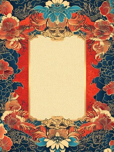 中式古典花卉边框装饰图