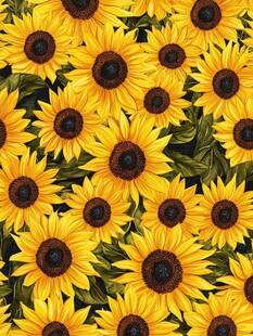 向日葵无缝图案背景图