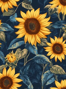 向日葵花卉图案设计背景