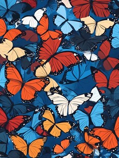 多彩蝴蝶无缝图案背景