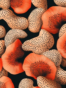 橙色花朵与斑点图案纹理