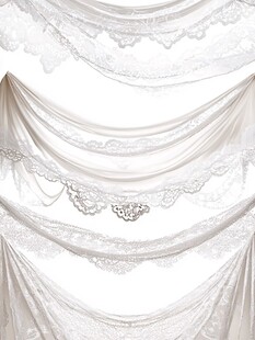 白色蕾丝窗帘装饰素材