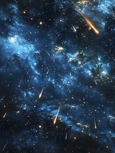 梦幻星空流星璀璨景象