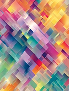 多彩几何方块抽象背景图