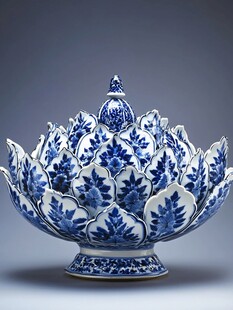 青花莲花纹瓷尊