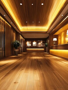 豪华木质大厅接待空间