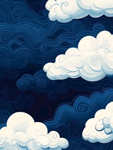 梦幻蓝色云海背景图案