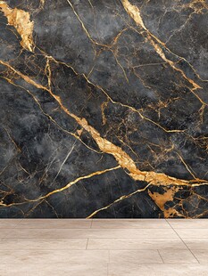 黑金大理石墙面纹理展示