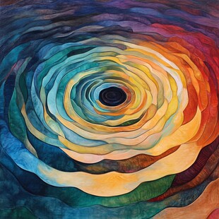 彩色漩涡抽象艺术画作
