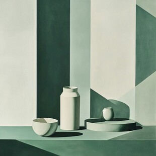 简约几何风静物艺术画面