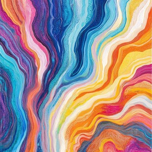 缤纷色彩流动抽象艺术图