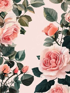 粉色玫瑰花卉背景图