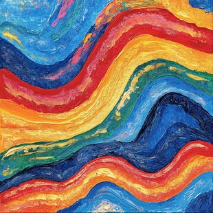 绚丽多彩的抽象波浪画作