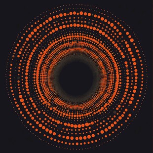 橙色圆点环形抽象图案
