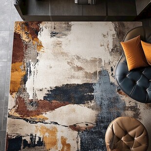 抽象艺术风客厅地毯展示