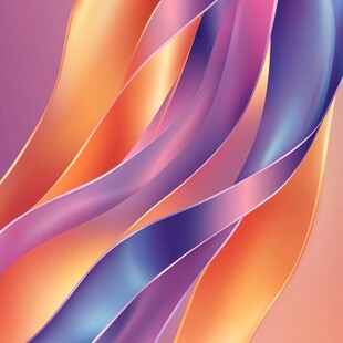 梦幻渐变动感丝带背景
