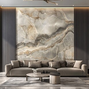 大理石背景墙的现代客厅