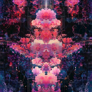 梦幻绚丽花卉抽象艺术图案