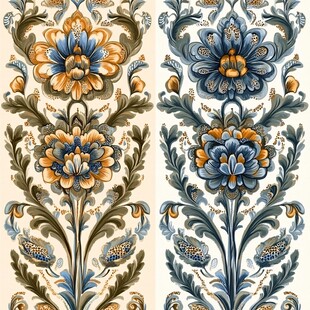 复古花卉图案装饰纹样