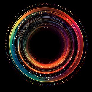 炫彩光环抽象艺术图案