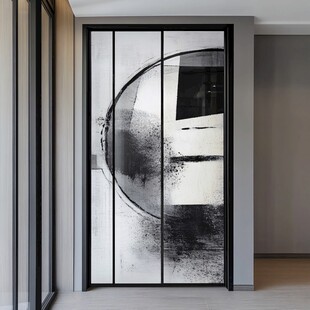 现代简约风黑白艺术移门
