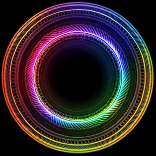 炫彩霓虹环形光效图案