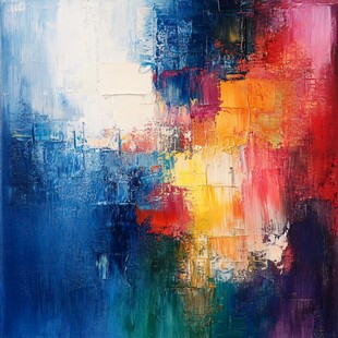 抽象多彩油画艺术作品