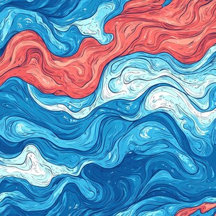 红蓝相间流动波纹图案